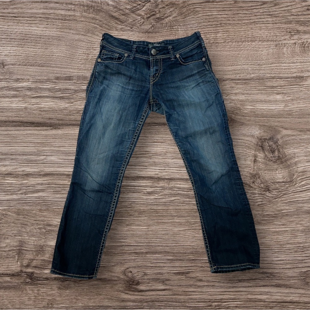 Silver Jeans Dark Wash Denim Capris